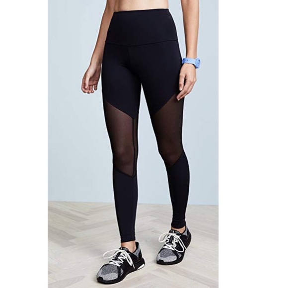 onzie // high rise black mesh full length leggings - Picture 2 of 6